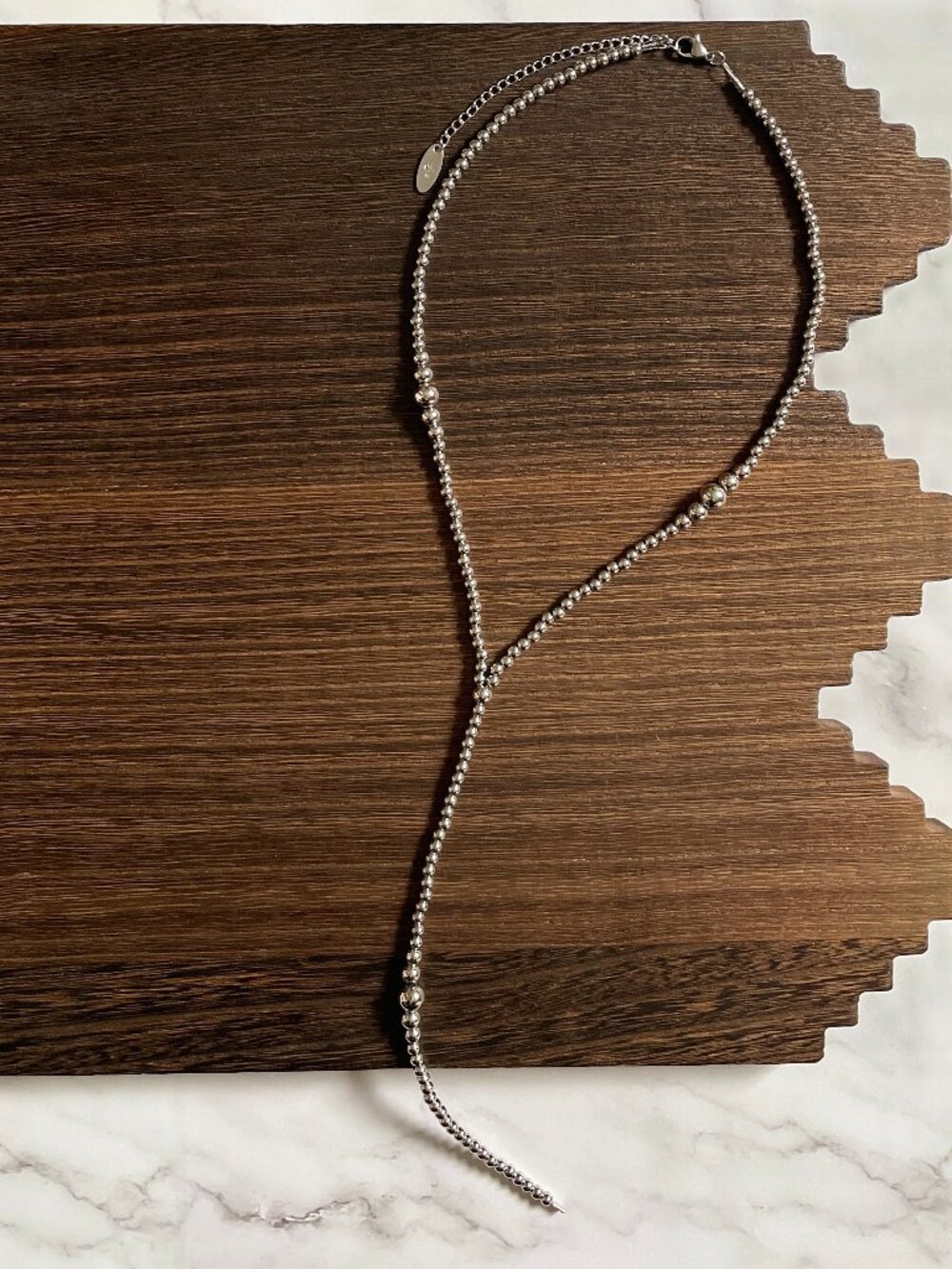 Handmade Western Pearl Graduated Lariat Necklace 18 inch